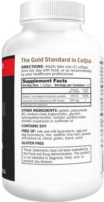المكملات الغذائية، أنزيم q10، coq10 Qunol, Ultra CoQ10, 100 mg, 120 Softgels