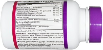 المكملات الغذائية، د- مانوز Vibrant Health, U.T. Vibrance, Version 1.1, 50 Vegipure Tablets