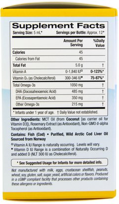 المكملات الغذائية، إيفا أوميجا 3 6 9 (إيبا دا)، دا، كغن دا، كغن الامهات والرضع California Gold Nutrition, CGN, Babys DHA, 1050 mg, Omega-3s with Vitamin D3, 2 fl oz (59 ml)