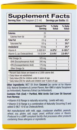 المكملات الغذائية، إيفا أوميجا 3 6 9 (إيبا دا)، دا، كغن دا، كغن الامهات والرضع California Gold Nutrition, CGN, Childrens DHA, Strawberry-Lemon Flavor, 525 mg Omega-3s, 8 fl oz (237 ml)