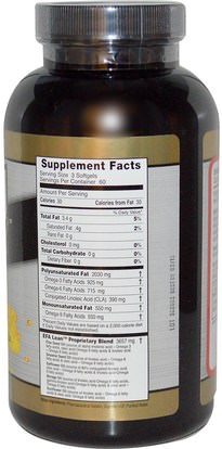 المكملات الغذائية، إيفا أوميجا 3 6 9 (إيبا دا)، كلا (مترافق حمض اللينوليك) Labrada Nutrition, EFA Lean Gold, Essential Fatty Acid Blend, 180 Softgel Capsules