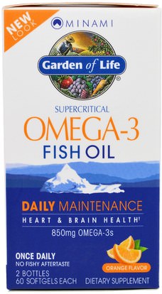 المكملات الغذائية، إيفا أوميجا 3 6 9 (إيبا دا)، دا، إيبا Minami Nutrition, Supercritical, Omega-3 Fish Oil, 850 mg, Orange Flavor, 120 Softgels Each