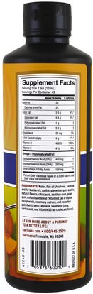 المكملات الغذائية، إيفا أوميجا 3 6 9 (إيبا دا)، زيت السمك السائل، بارلانز زيوت الأسماك Barleans, Omega Swirl, Fish Oil with Vitamin D Supplement, Mango Peach, 16 oz (454 g)