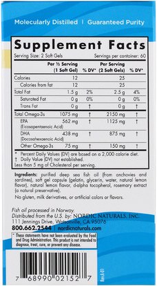 المكملات الغذائية، إيفا أوميجا 3 6 9 (إيبا دا)، زيت السمك Nordic Naturals, Ultimate Omega 2X, 2150 mg, 120 Soft Gels