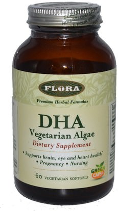 المكملات الغذائية، إيفا أوميجا 3 6 9 (إيبا دا)، دا Flora, DHA Vegetarian Algae, 60 Veggie Caps