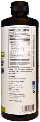 المكملات الغذائية، إيفا أوميجا 3 6 9 (إيبا دا)، منتجات القنب، زيت بذور القنب Nutiva, Organic Hemp Oil, Cold Pressed, 24 fl oz (710 ml)