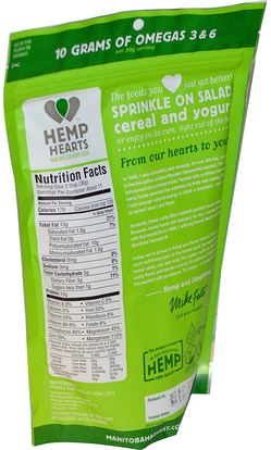 المكملات الغذائية، إيفا أوميجا 3 6 9 (إيبا دا)، منتجات القنب، قصف بذور القنب Manitoba Harvest, Hemp Hearts, Natural Raw Shelled Hemp Seeds, 12 oz (340 g)