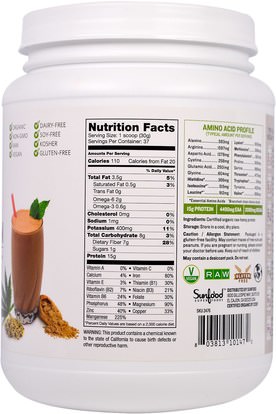 المكملات الغذائية، إيفا أوميجا 3 6 9 (إيبا دا)، منتجات القنب Sunfood, Raw Organic, Hemp Protein Powder, 2.5 lb (1.13 kg)