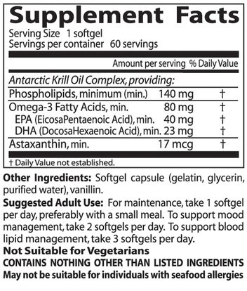 المكملات الغذائية، إيفا أوميجا 3 6 9 (إيبا دا)، زيت الكريل، زيت الكريل نبتون Doctors Best, Real Krill, 350 mg, 60 Softgel Capsules