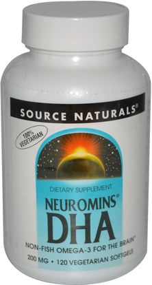 المكملات الغذائية، إيفا أوميجا 3 6 9 (إيبا دا)، دا نيورومينز Source Naturals, Neuromins DHA, 200 mg, 120 Veggie Softgels
