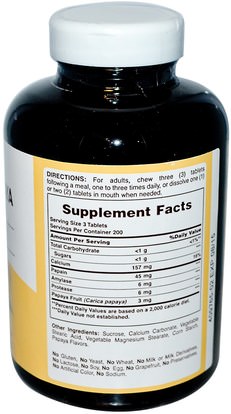 المكملات الغذائية، الانزيمات، البابايا غراء، الانزيمات الهاضمة American Health, Original Papaya Enzyme, 600 Chewable Tablets