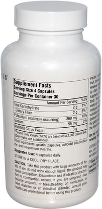 المكملات الغذائية، والألياف، والبكتين الحمضيات تعديل Source Naturals, PectImmune, Modified Citrus Pectin, 750 mg, 120 Capsules