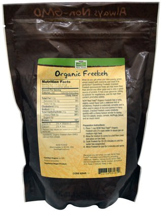 المكملات الغذائية، والألياف Now Foods, Organic Freekeh, 16 oz (454 g)