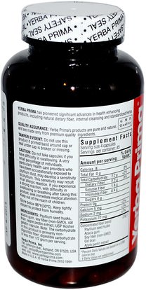 المكملات الغذائية، والألياف Yerba Prima, Daily Fiber Caps, 625 mg, 180 Capsules