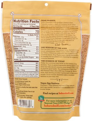 المكملات الغذائية، بذور الكتان Bobs Red Mill, Premium Whole Ground Flaxseed Meal, 16 oz (453 g)