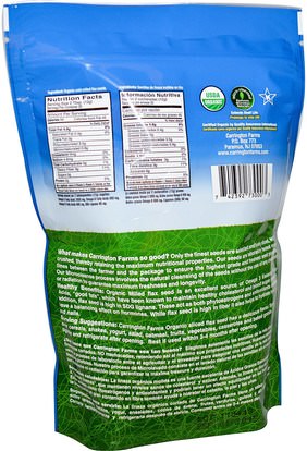 المكملات الغذائية، بذور الكتان Carrington Farms, Organic Milled Flax Seeds, 14 oz (396 g)