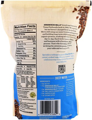 المكملات الغذائية، بذور الكتان، بذور الحبوب المكسرات Arrowhead Mills, Organic Flax Seeds, 16 oz (453 g)