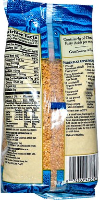 المكملات الغذائية، بذور الكتان، بذور الحبوب المكسرات Arrowhead Mills, Organic Golden Flax Seeds, 14 oz (396 g)