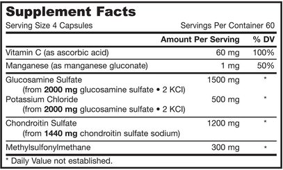 المكملات الغذائية، شوندروتن الجلوكوزامين Jarrow Formulas, Glucosamine + Chondroitin + MSM Combination, 240 Capsules