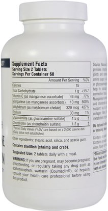 المكملات الغذائية، شوندروتن الجلوكوزامين Source Naturals, Glucosamine Chondroitin, Extra Strength, 120 Tablets
