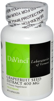 المكملات الغذائية، استخراج بذور الجريب فروت DaVinci Laboratories of Vermont, Grapefruit Seed Extract, 400 mg, 60 Capsules