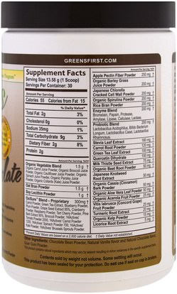 والمكملات الغذائية، والصحة Greens First, Superfood Antioxidant Shake, Chocolate, 14.37 oz (407.64 g)