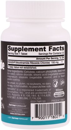 والمكملات الغذائية، والصحة Jarrow Formulas, Nicotinamide Riboside Sustain, 150 mg, 30 Tablets