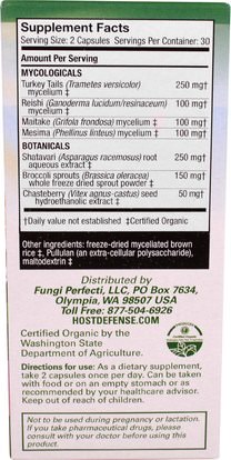 والمكملات الغذائية، والصحة، والمرأة Fungi Perfecti, Host Defense, Myco Botanicals Woman, Supports Hormonal Balance, 60 Veggie Caps
