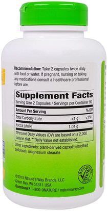 المكملات الغذائية، الأعشاب Natures Way, Yucca Stalk, 520 mg, 180 Veggie Caps