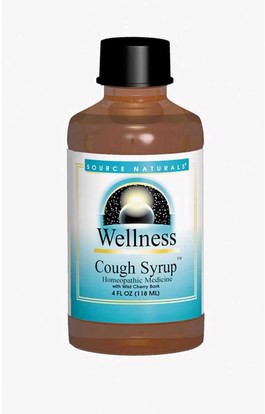 المكملات الغذائية، المثلية، الانفلونزا الباردة والفيروسية، شراب السعال Source Naturals, Wellness, Cough Syrup, 8 fl oz (236 ml)