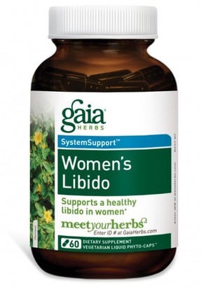 والمكملات الغذائية، والمرأة المثلية، والصحة، والمرأة Gaia Herbs, Womens Libido, 60 Vegetarian Liquid Phyto-Caps