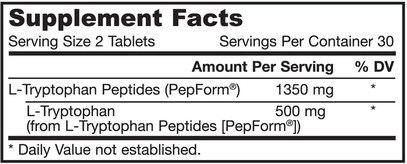المكملات الغذائية، ل التربتوفان، الأحماض الأمينية Jarrow Formulas, L-Tryptophan Peptide, 60 Tablets