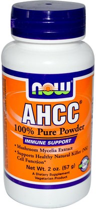 المكملات الغذائية، الفطر الطبية، أهك، مساحيق الفطر Now Foods, AHCC, Pure Powder, 2 oz (57 g)