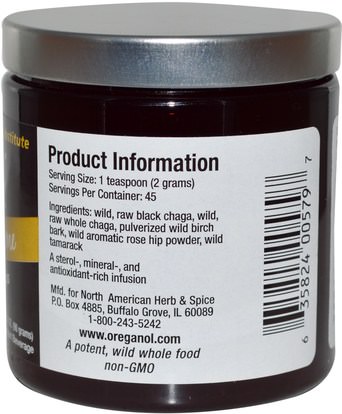 المكملات الغذائية، الفطر الطبية، الفطر تشاغا، مساحيق الفطر North American Herb & Spice Co., ChagaBlack, Coffee Substitute, 3.2 oz (90 g)