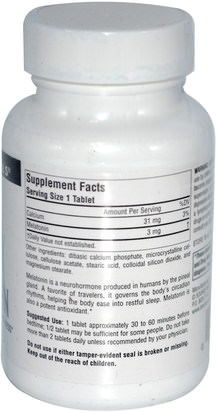 المكملات الغذائية، الميلاتونين الافراج عن الوقت Source Naturals, Melatonin, Timed Release, 3 mg, 240 Tablets
