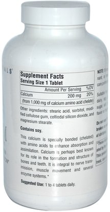 المكملات الغذائية، المعادن، خلات الكالسيوم Source Naturals, Calcium, 250 Tablets