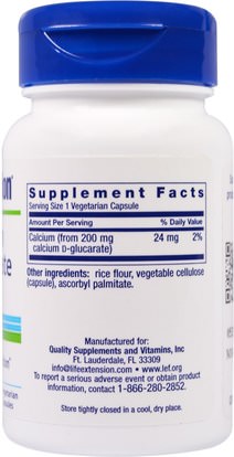 والملاحق، والمعادن، والكالسيوم د غلوكاريت Life Extension, Calcium D-Glucarate, 200 mg, 60 Veggie Caps