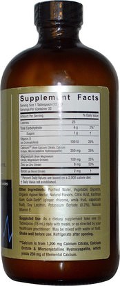 المكملات الغذائية، المعادن، الكالسيوم، الكالسيوم السائل Natures Answer, Liquid Cal/Mag Supreme, Natural Vanilla, Strawberry and Banana Flavors, 16 fl oz (480 ml)
