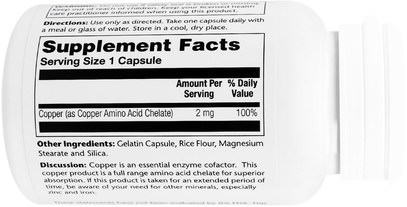 المكملات الغذائية، والمعادن، والنحاس Solaray, Copper, 2 mg, 100 Capsules