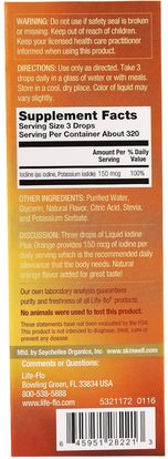 والملاحق، والمعادن، واليود Life Flo Health, Liquid Iodine Plus Liquid Drops, Natural Orange Flavor, 2 fl oz (59 ml)