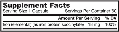 المكملات الغذائية، والمعادن، والحديد Jarrow Formulas, IronSorb, 18 mg, 60 Veggie Caps