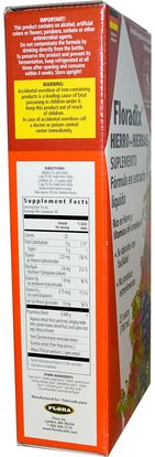 المكملات الغذائية، المعادن، الحديد، المعادن السائلة Flora, Floradix, Iron + Herbs Supplement, Liquid Extract Formula, 23 fl oz (700 ml)
