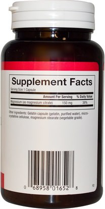 المكملات الغذائية، والمعادن، سيترات المغنيسيوم Natural Factors, Magnesium Citrate, 150 mg, 90 Capsules
