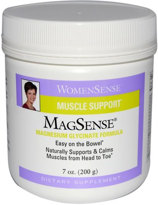 المكملات الغذائية، المعادن، غليسينات المغنيسيوم Natural Factors, WomenSense, MagSense, Magnesium Glycinate Formula, 7 oz (200 g)