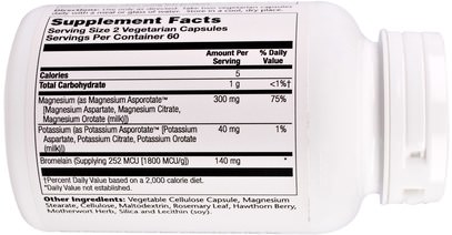 المكملات الغذائية، والمعادن، والبوتاسيوم المغنيسيوم Solaray, Magnesium and Potassium Asporotates, 120 Veggie Caps