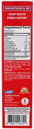 المكملات الغذائية، المعادن، المغنيسيوم Trace Minerals Research, Vita Straw, Magnesium & B6, Cherry Flavor, 7 Straws, 1.28 oz (36.4 g)