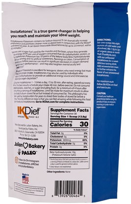المكملات الغذائية، المعادن، البوتاسيوم The Julian Bakery, InstaKetones Potassium.91 lbs (414 g)