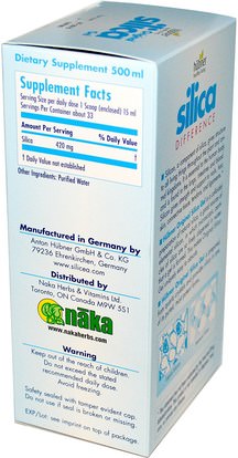المكملات الغذائية، المعادن، السيليكا (السيليكون) Naka Herbs & Vitamins Ltd, Hubner, Original Silica Gel, 17 fl oz (500 ml)
