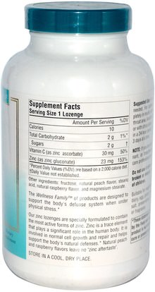 المكملات الغذائية، المعادن، الزنك معينات Source Naturals, Wellness, Zinc Lozenges, Peach-Raspberry, 23 mg, 120 Lozenges