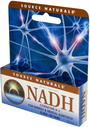 المكملات الغذائية، ناد Source Naturals, NADH, CoEnzyme B-3, 5 mg, 30 Tablets